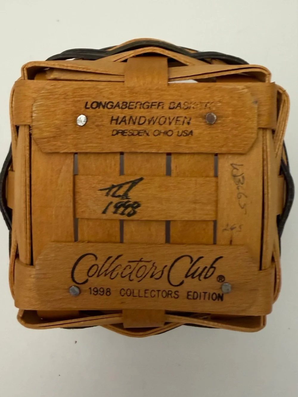 Longaberger Thyme Booking Basket Fabric Liner and Protector Collectors Club 1998